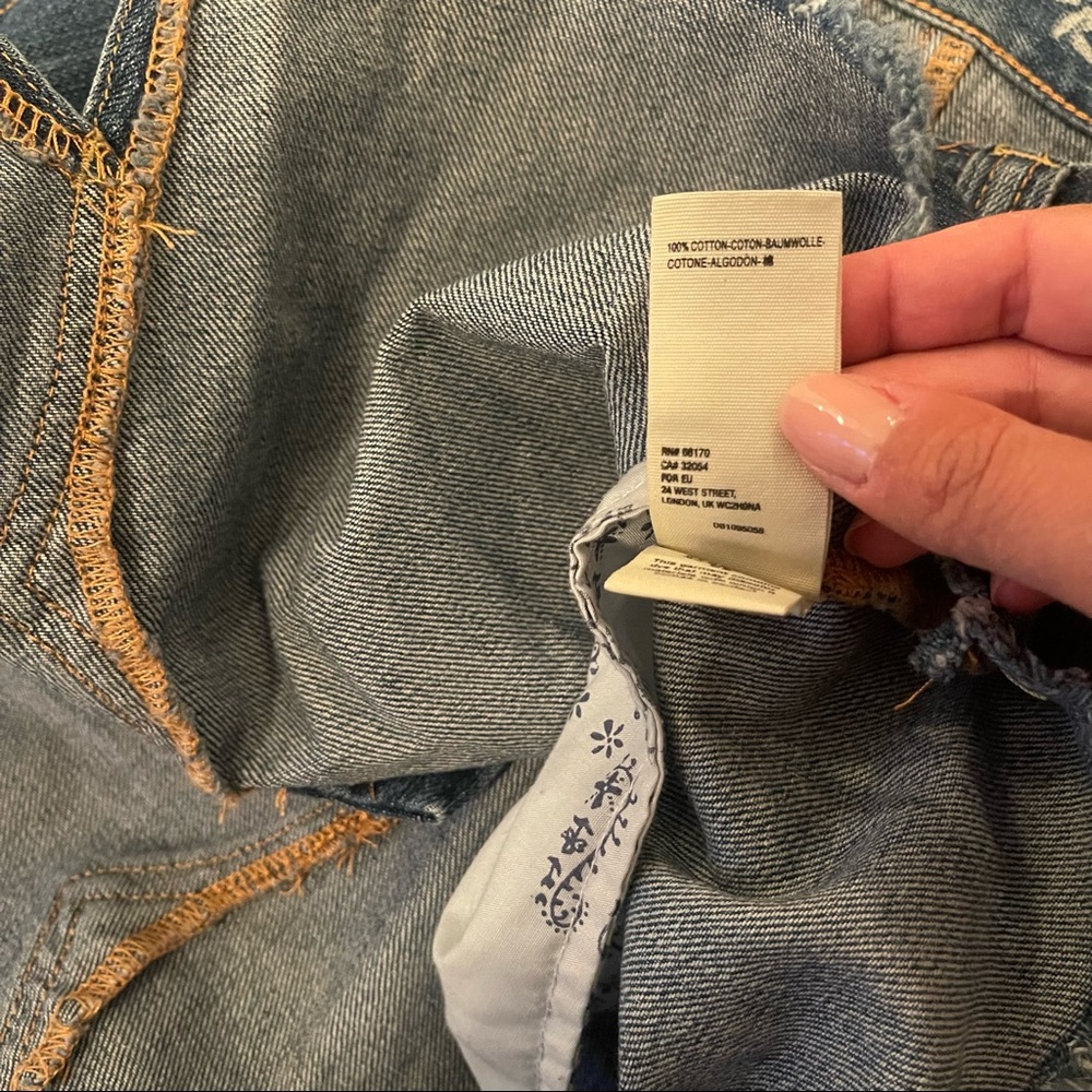 NWT* Free People Blue Sidecar Denim Mini Skirt Saratoga Blue Women's Size 25 - Picture 7 of 7